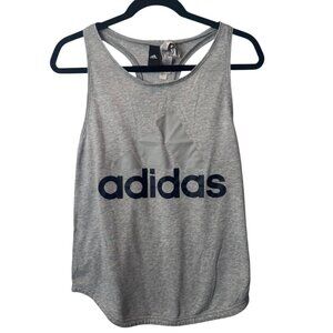 Adidas Gray Racerback Tank Top | XS Logo Activewear Gym Shirt